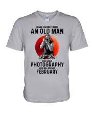 2 photography old man V-Neck T-Shirt tile