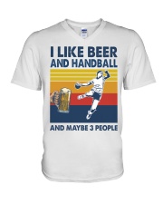Handball I Like Beer V-Neck T-Shirt tile