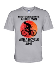 cycling never 06 V-Neck T-Shirt tile
