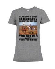 team roping riding Premium Fit Ladies Tee tile