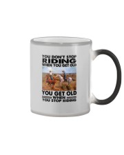 team roping riding Color Changing Mug tile