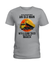 03 dump truck old man color Ladies T-Shirt tile