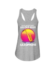 black old saxophone Ladies Flowy Tank tile