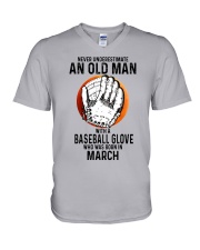 03 baseball old man V-Neck T-Shirt tile