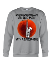 02 hat saxophone old man Crewneck Sweatshirt tile