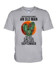 09 cactus never old man V-Neck T-Shirt tile