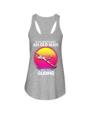 black old gliding Ladies Flowy Tank tile