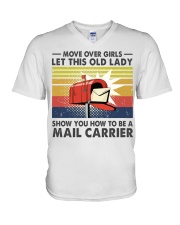 Mail carrier Old Lady V-Neck T-Shirt tile