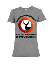red school-deer hunting Premium Fit Ladies Tee tile