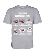 things ido Dirt track racing V-Neck T-Shirt tile