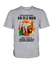 zoologist old man V-Neck T-Shirt tile