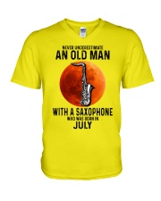 07 saxophone olm V-Neck T-Shirt tile