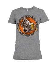 i like beer motorcycle drag racing Premium Fit Ladies Tee tile