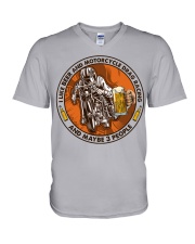 i like beer motorcycle drag racing V-Neck T-Shirt tile