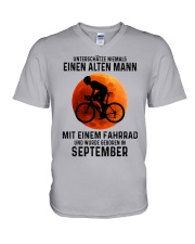09 Cycling OId Man German V-Neck T-Shirt tile