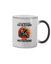 08 hat motocross old man Color Changing Mug tile