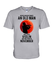 Violin Old Man Never 11 V-Neck T-Shirt tile