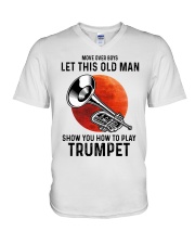 Trumpet Let This Old Man V-Neck T-Shirt tile