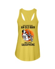 saxophone old man Ladies Flowy Tank tile