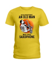 saxophone old man Ladies T-Shirt tile
