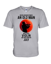 Violin Old Man Never 07 V-Neck T-Shirt tile