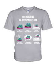 things ido Roller skating V-Neck T-Shirt tile