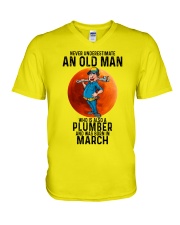 03 plumber V-Neck T-Shirt tile