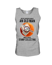 Stamp collecting old man Unisex Tank tile