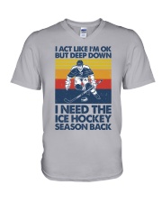 ice hockey season V-Neck T-Shirt tile