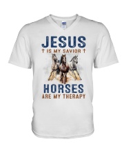 horses savior V-Neck T-Shirt tile