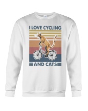 cycling and cat Crewneck Sweatshirt tile