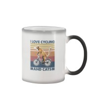 cycling and cat Color Changing Mug tile