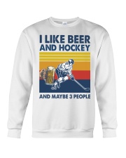Hockey I Like Beer Crewneck Sweatshirt tile