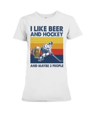Hockey I Like Beer Premium Fit Ladies Tee tile