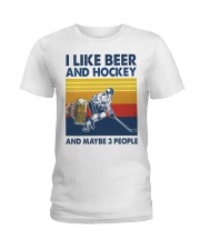 Hockey I Like Beer Ladies T-Shirt tile