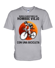 Cycling never tbn V-Neck T-Shirt tile