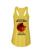 hurdling never old man Ladies Flowy Tank tile