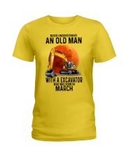 03 excavator old man color Ladies T-Shirt tile