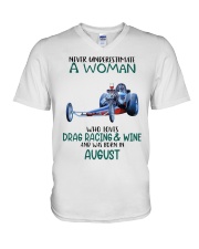 08 drag racing funny V-Neck T-Shirt tile