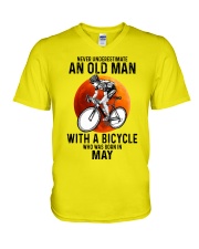 05 cycling never old man V-Neck T-Shirt tile