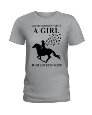 horses never girl Ladies T-Shirt tile