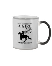 horses never girl Color Changing Mug tile