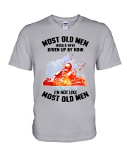 old man kart racing V-Neck T-Shirt tile