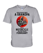 02 BIKER GRANDPA NEVER V-Neck T-Shirt tile