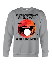 07 hat drum set old man Crewneck Sweatshirt tile