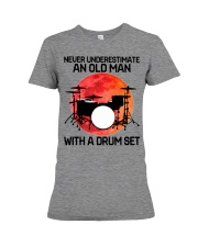 07 hat drum set old man Premium Fit Ladies Tee tile