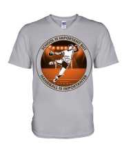 SCHOOL IS handball V-Neck T-Shirt tile