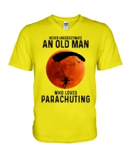 parachuting old man V-Neck T-Shirt tile