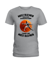 most old men fencing Ladies T-Shirt tile