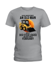 02 Skid-steer loader old man color Ladies T-Shirt tile